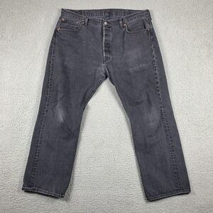 Levis 501 Vintage Button Fly Jeans Mens 40x30 (Fits 38x27) Black Straight Leg